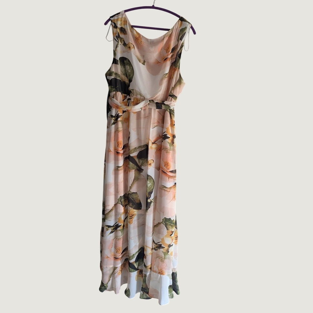 Signature by Sangria Woman Floral High Low Maxi Dress Honeysuckle 20W NWT - Picture 5 of 10